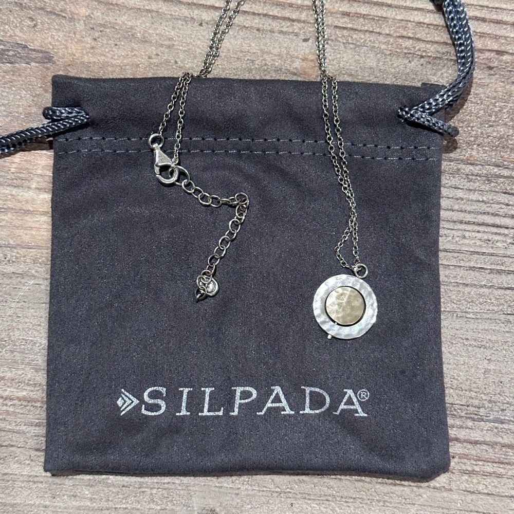 Silpada Silver and Brass Two-Tone Convertible 4-Way Pendant Necklace - Picture 4 of 5
